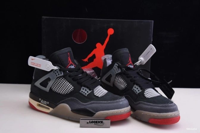 Rep TBK Off Retro 4 CV9388-001 Air Bred White Jordan x 0711